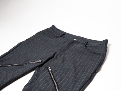 BOOTCUT ZIPPERED SIGNATURE PANTS (PINSTRIPES)