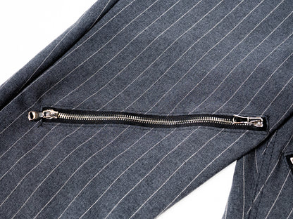 BOOTCUT ZIPPERED SIGNATURE PANTS (PINSTRIPES)