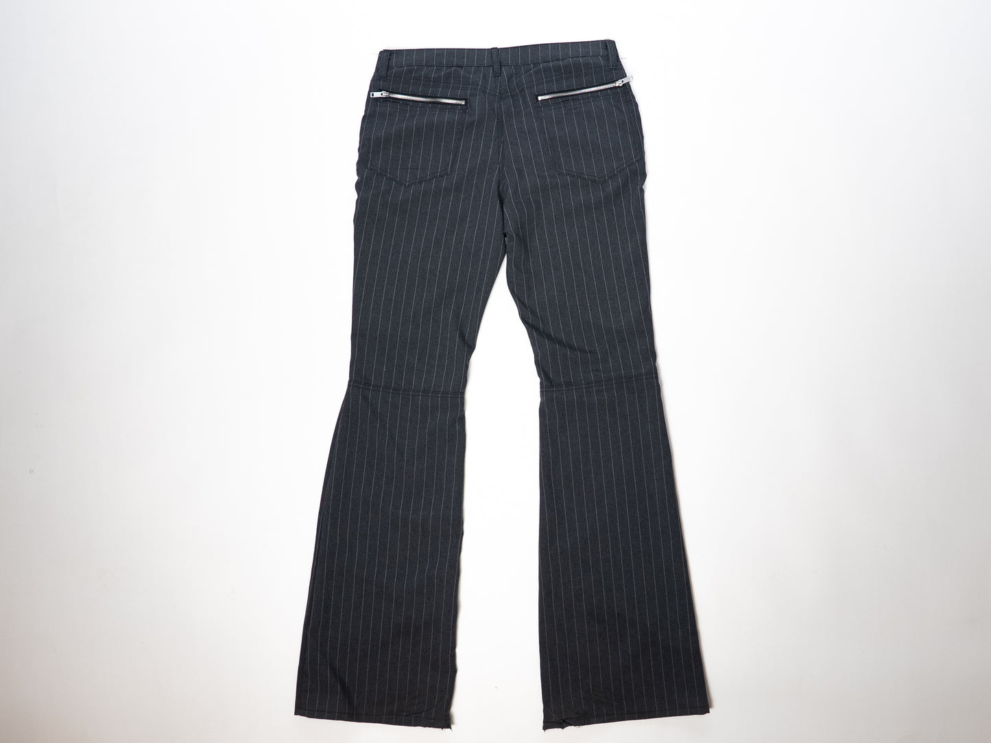 BOOTCUT ZIPPERED SIGNATURE PANTS (PINSTRIPES)