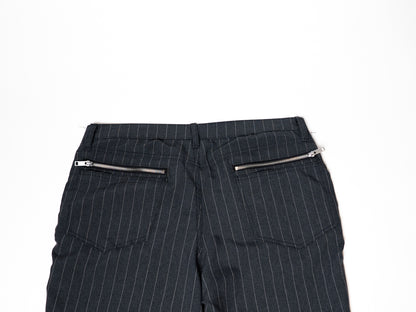 BOOTCUT ZIPPERED SIGNATURE PANTS (PINSTRIPES)