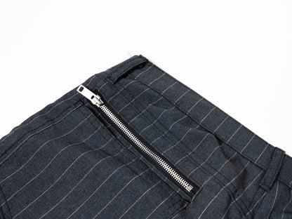 BOOTCUT ZIPPERED SIGNATURE PANTS (PINSTRIPES)