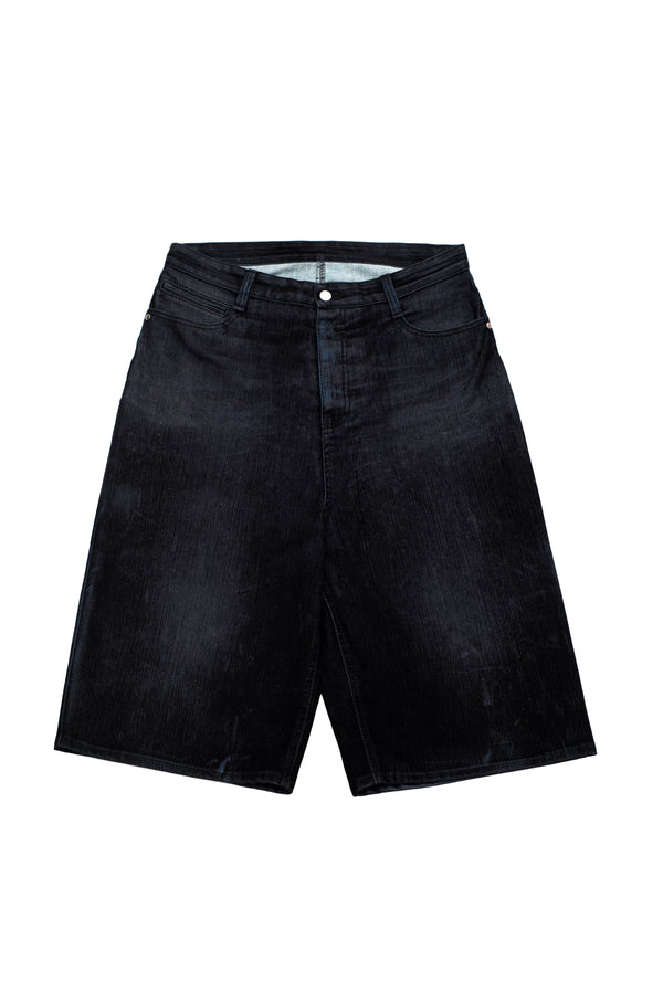 COATED DENIM JORTS